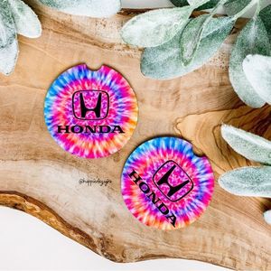 Honda Tie Dye Car Coaster Set | Honda Coasters | Honda Accessories